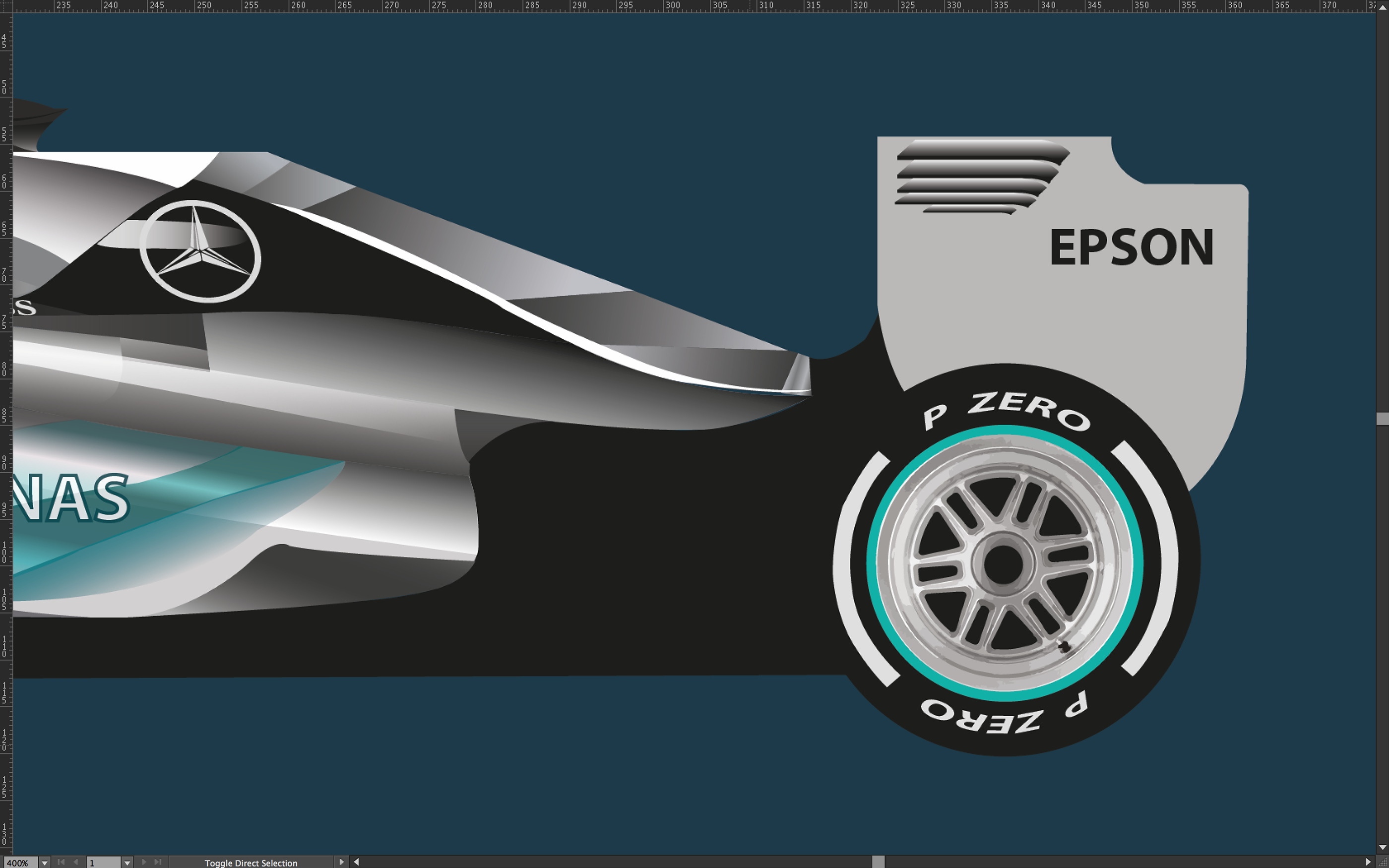 Mercedes AMG Petronas Formula 1 Car Illustrations on Behance