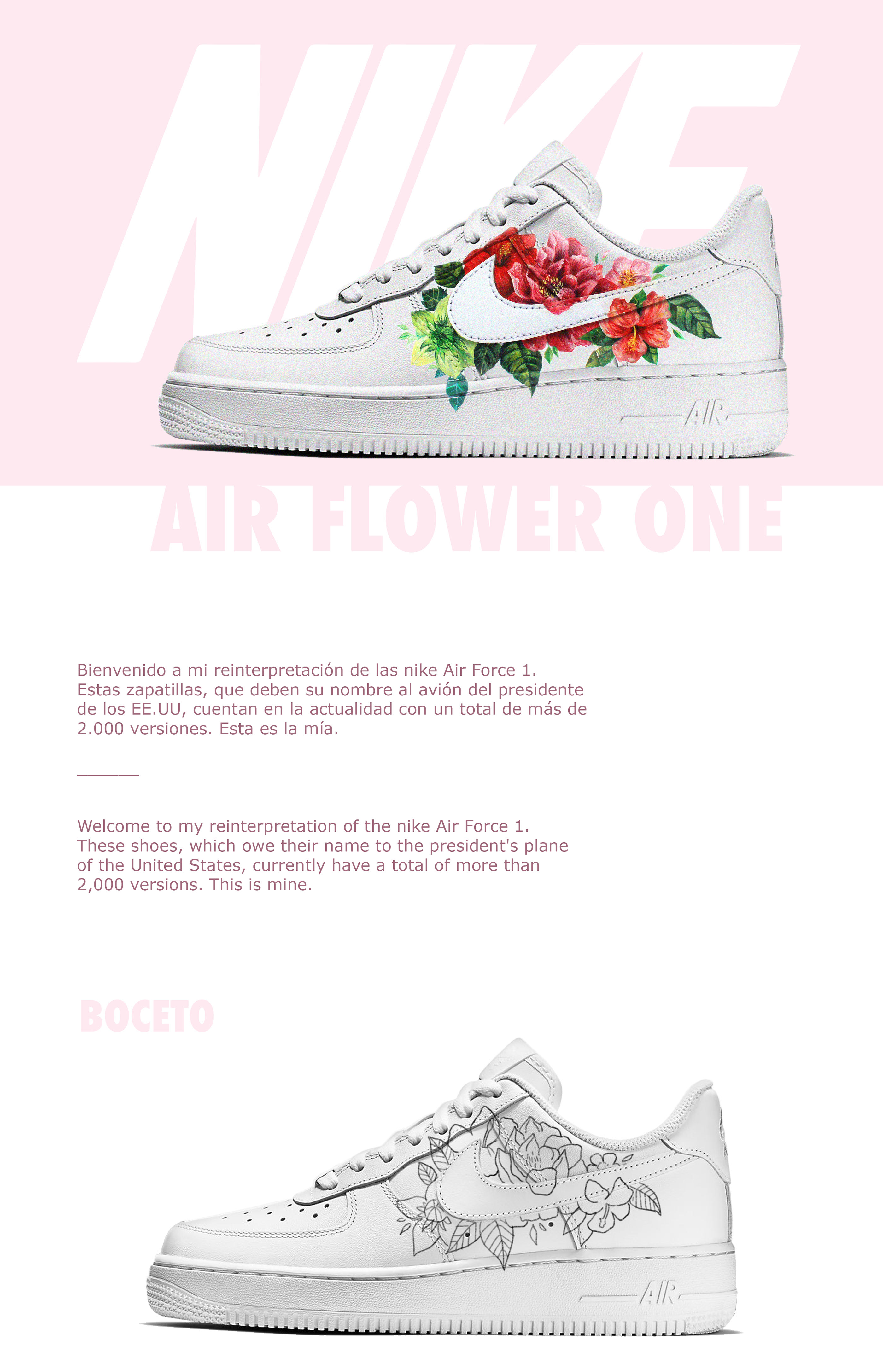 custom flower air force 1