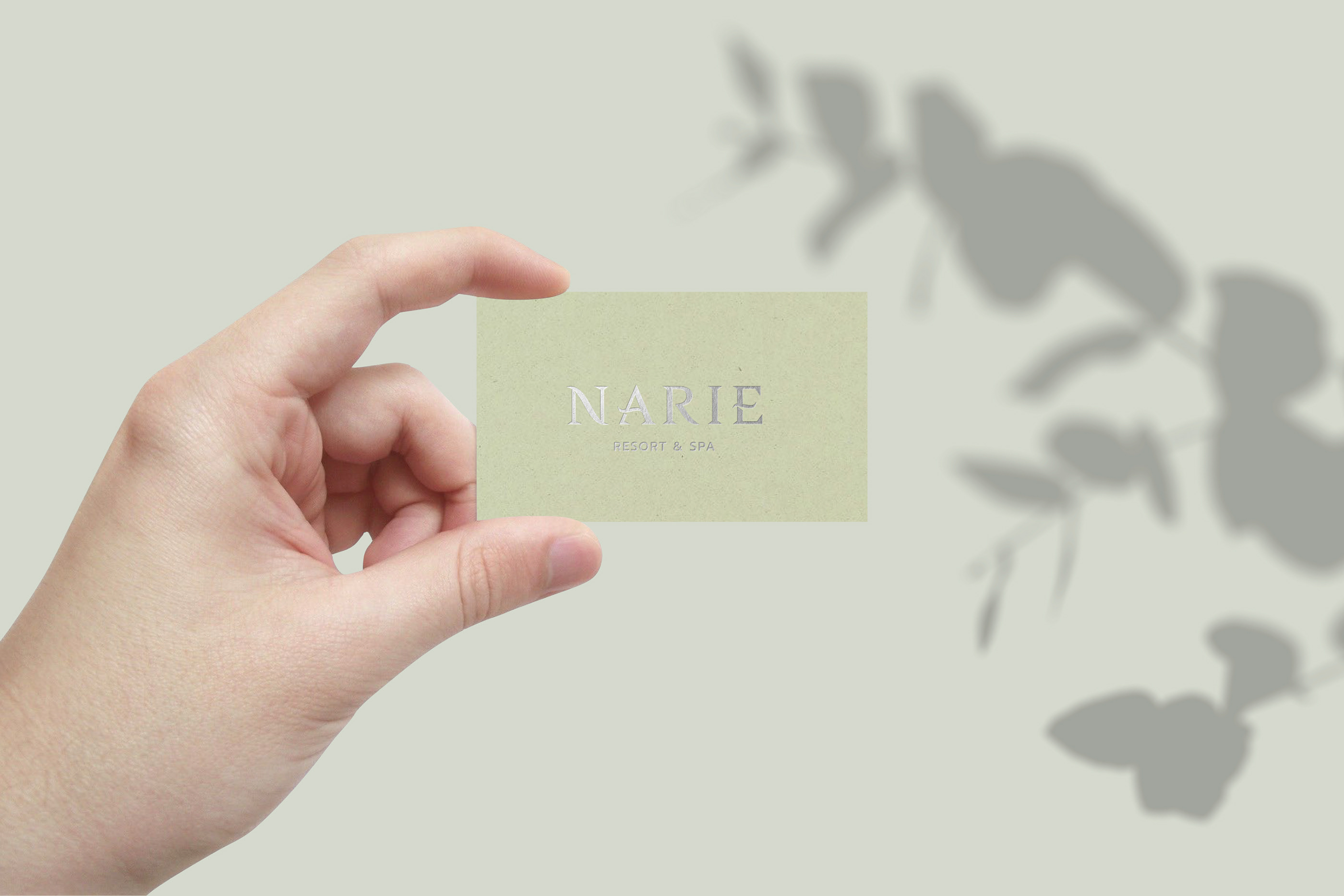 Narie Resort and Spa stationery printed on Crush Kiwi and Lavender 