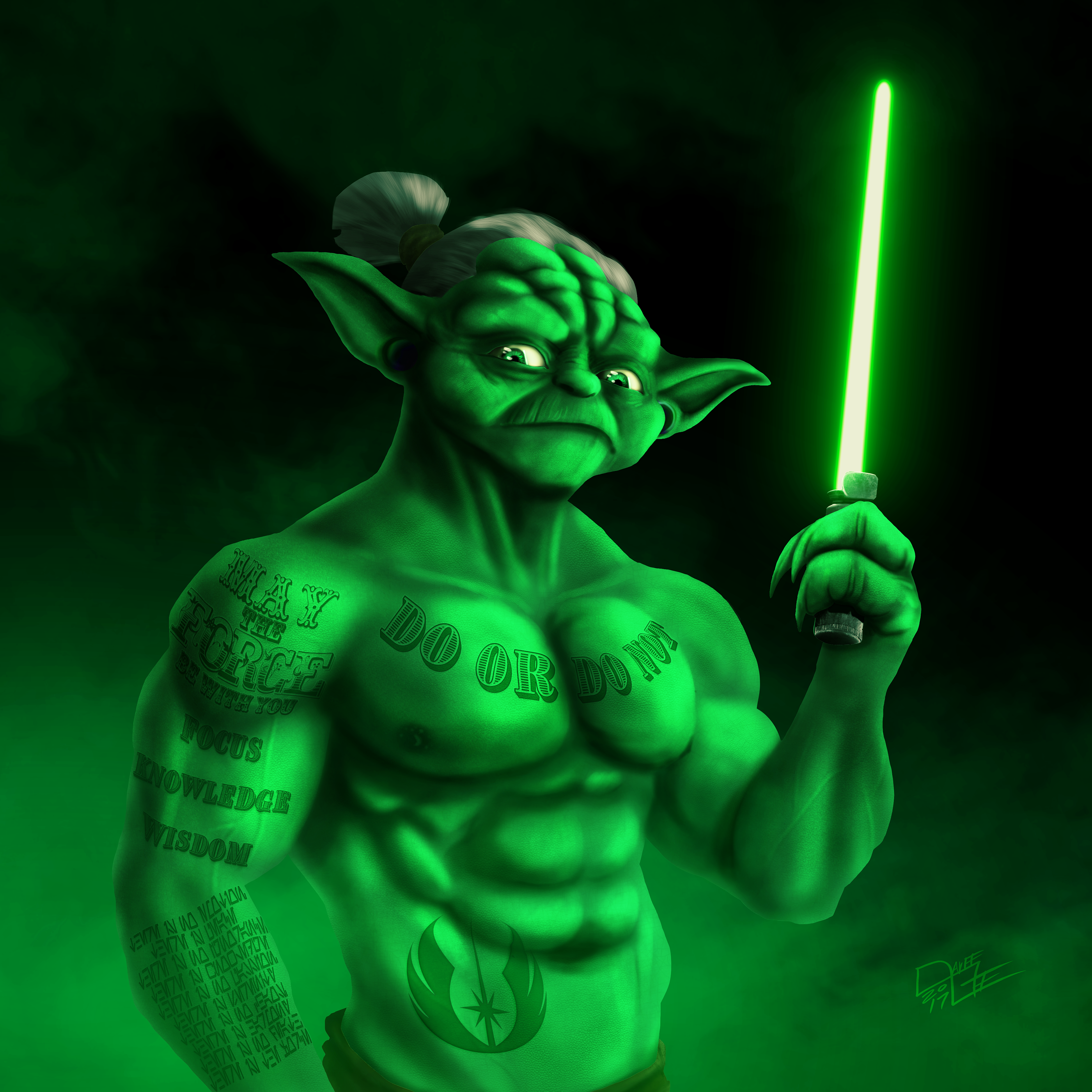 Buff Yoda Digital Painting.
