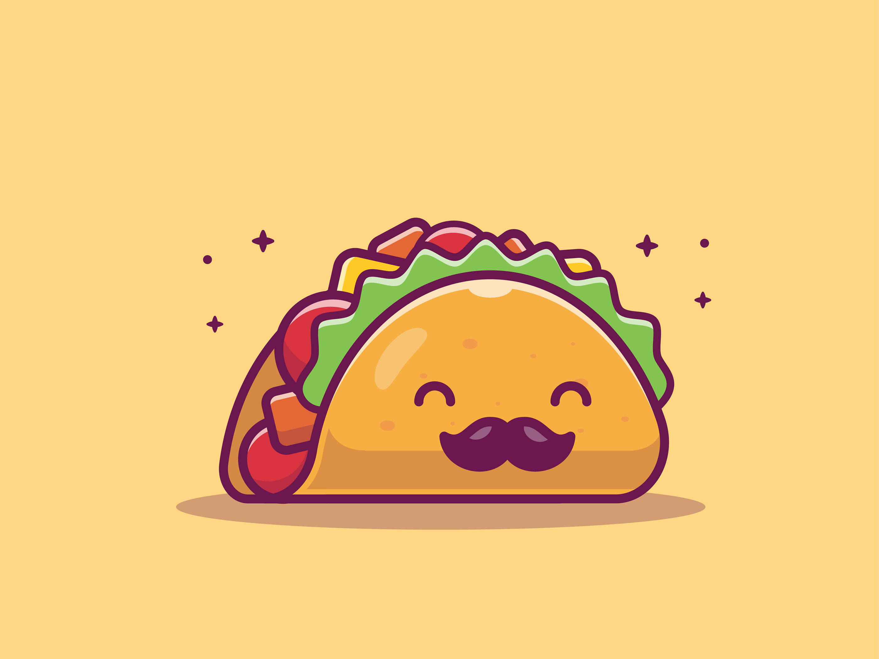 Character cute Food Icon ILLUSTRATION kawaii logo Mascot taco Tacos.