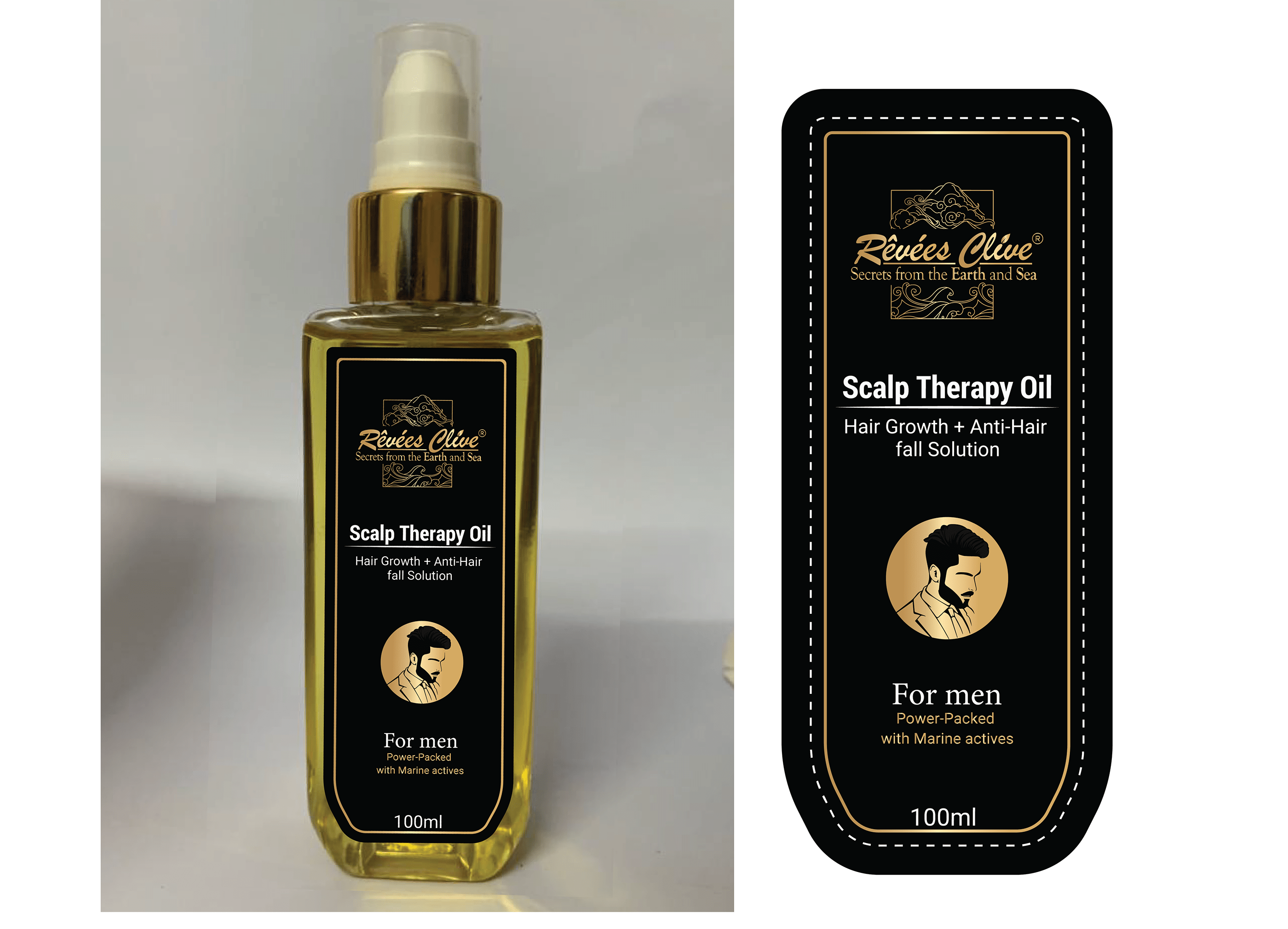 Hair oil bottle label on Behance