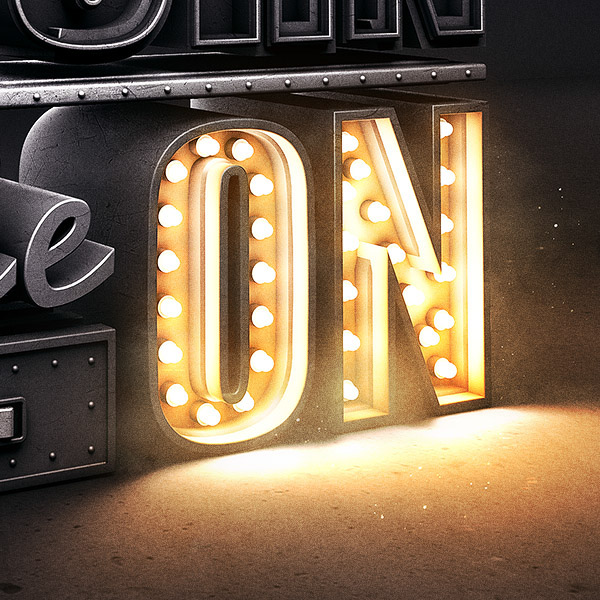 c4d typograpy type 3D photoshop retouch extrude GI