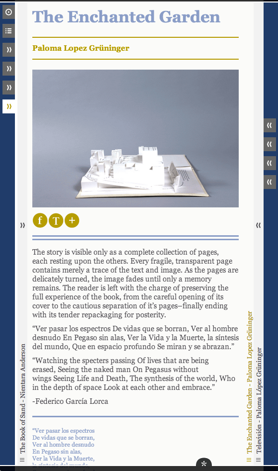 Web development app Responsive experimental book motion cooper union art