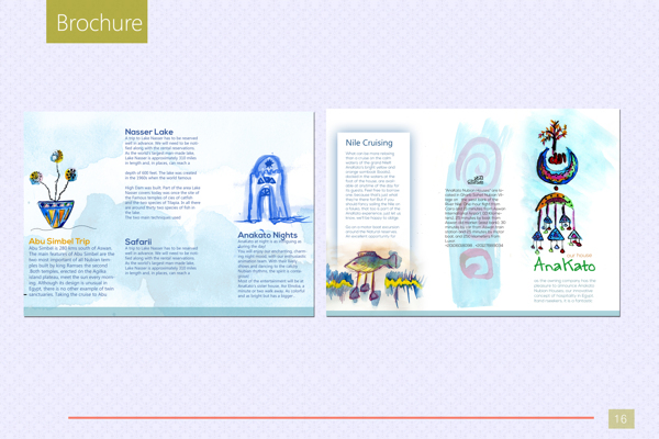 Project anakatoo Nubian hotel art digital colorful book brochure flyer culture motifs photo egypt design
