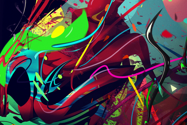digital painting collab colors chaos anthony gargasz james merrill abstract
