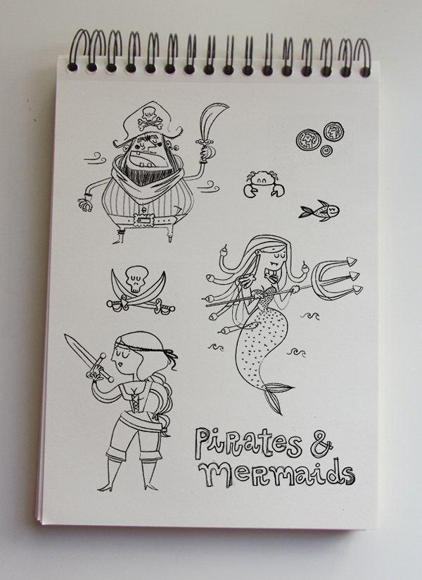 pirates mermaids sirenas piratas dibujo