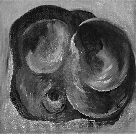Oils acrylics black and white