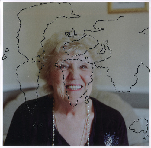 sewing maps portraits people Global and Local bronica