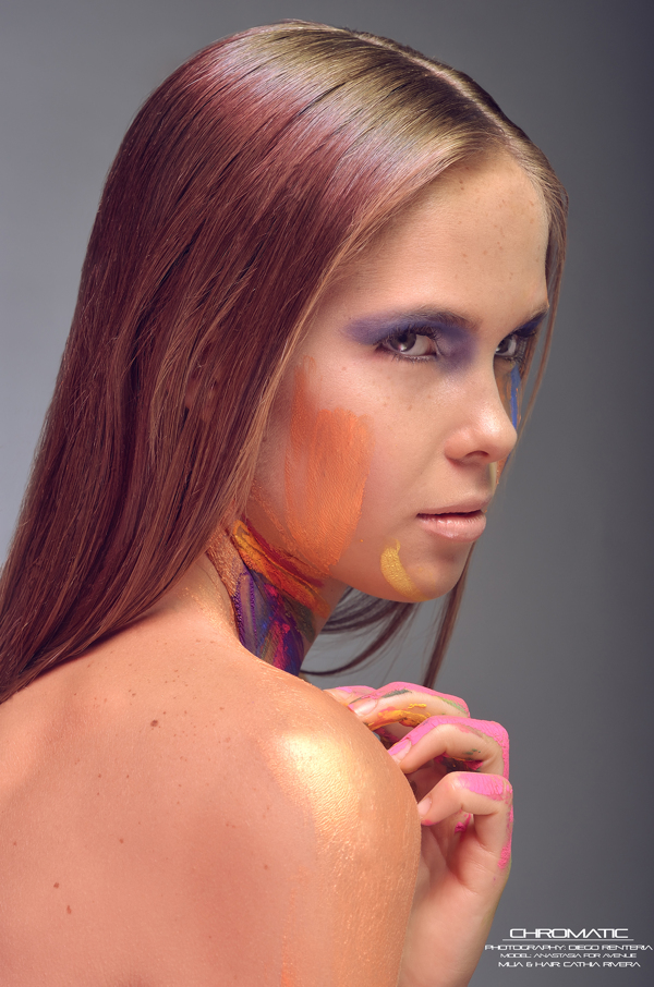 color MUA makeup editorial models mexico paint Fun beauty chromatic art