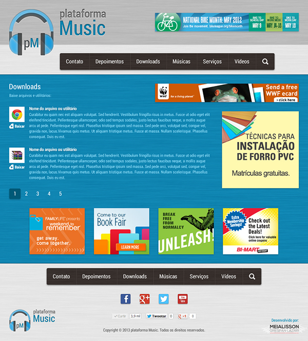 plataforma Music Ariquemes Rondônia Brazil Brasil logo Logotipo site interface Interface