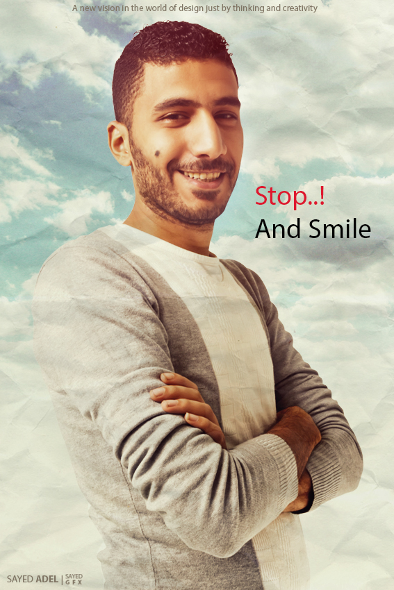 stop and smile Sayed Gfx poster
