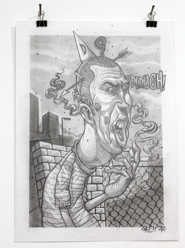 IDCREW GRAFFTITI LIFE Exhibition  illustrations Graphite Sketches characters GENT48 forsale Giclee Prints