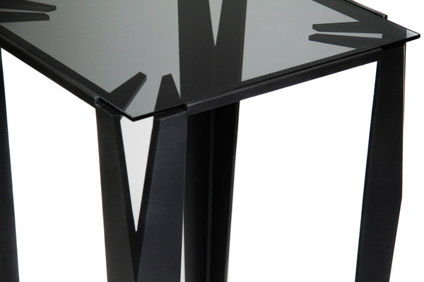 aluminum geometric table glass Powdercoat Cornered
