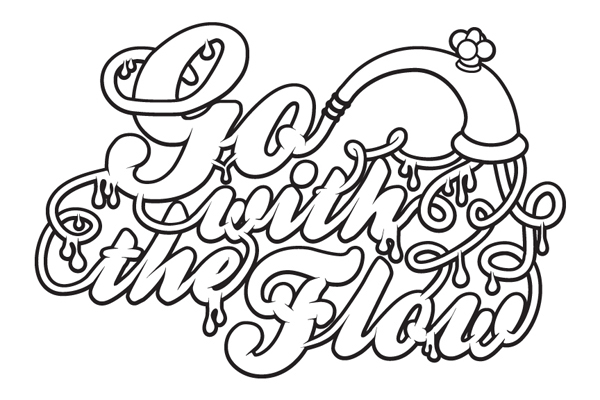 shirt t-shirt flow water fluidity Fun cartoon bold vector comic