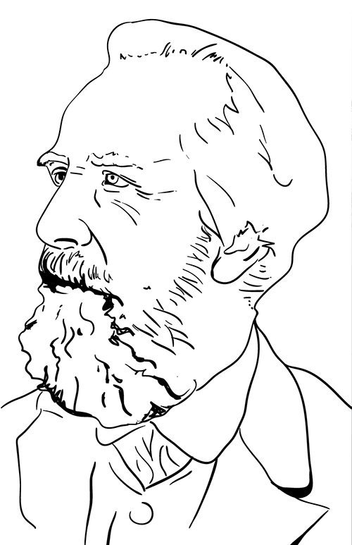 Ernst Haeckel biologist naturalist portrait vector black and white science