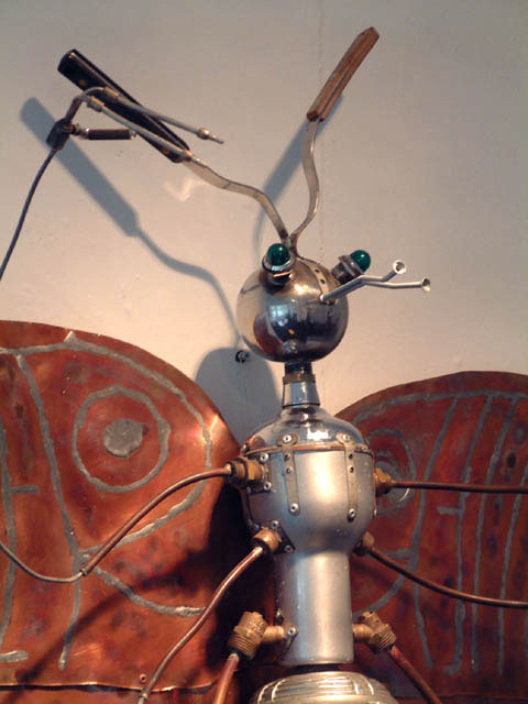 Insects  metal monsters sculptures models recycling junk spiders ants butterfly fire fly millipede