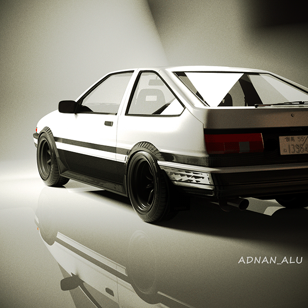 Toyota AE86 Trueno CGI render.
