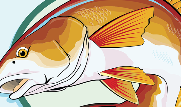 Redfish Word Art Design SVG File