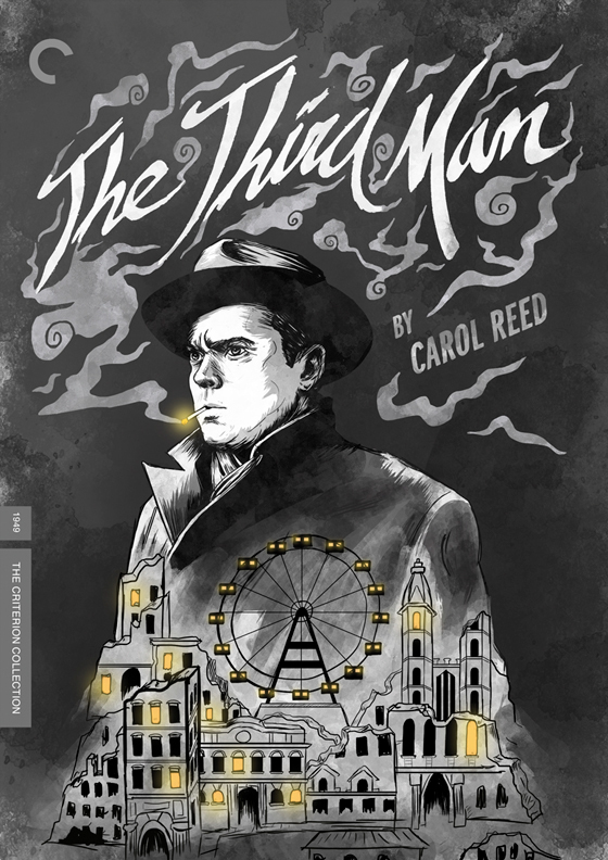 The Third Man Orson Welles fiml noir movie dvd cover Handlettering illustrated typography