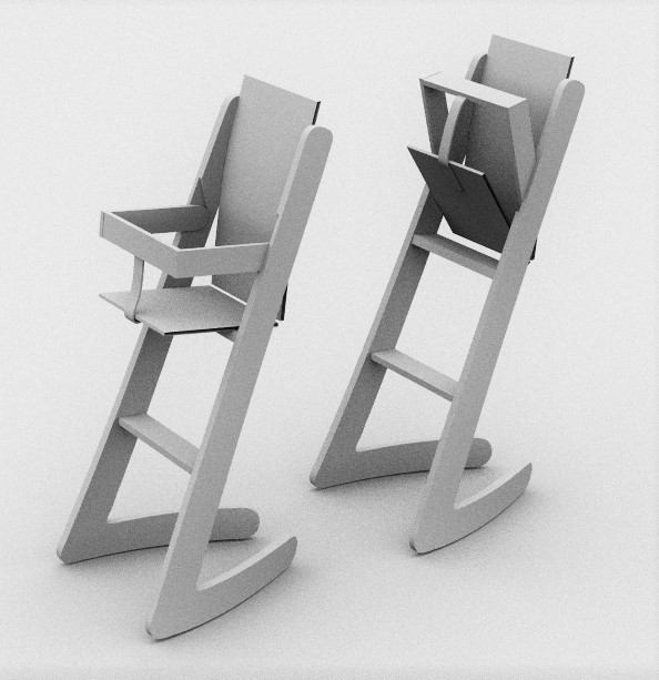 product design high chair Rhino Render