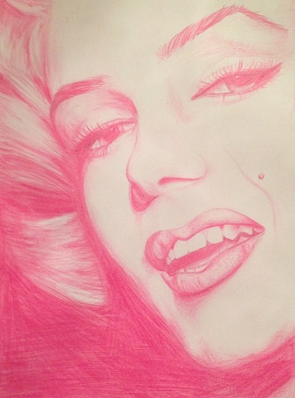 Marilyn Monroe pink portrait Celebrity Icon
