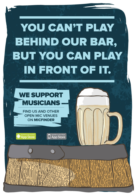beer bar app poster cocktail instruments
