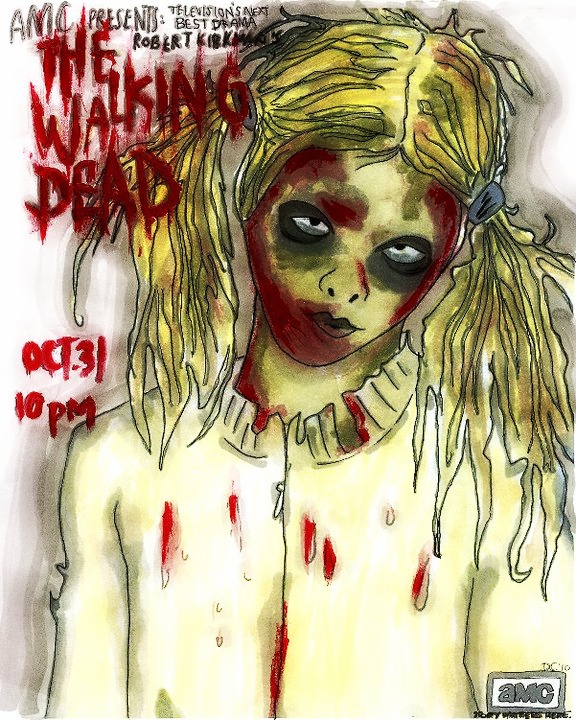 The walking Dead promotion poster zombie girl