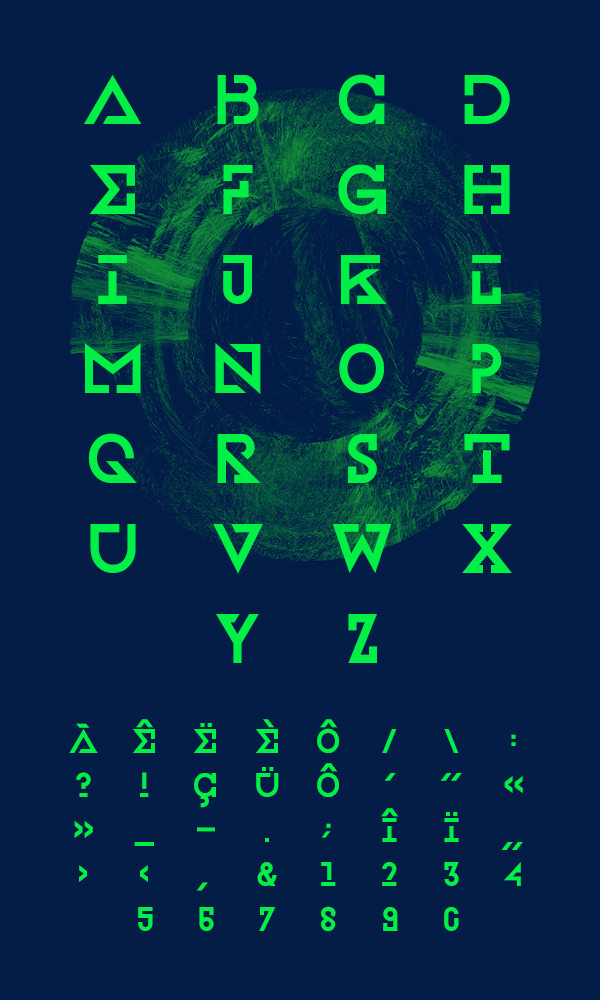 Ludovic Delespierre neuro Neurohop Glitch math djent green font free Typeface Headline koan sound modern