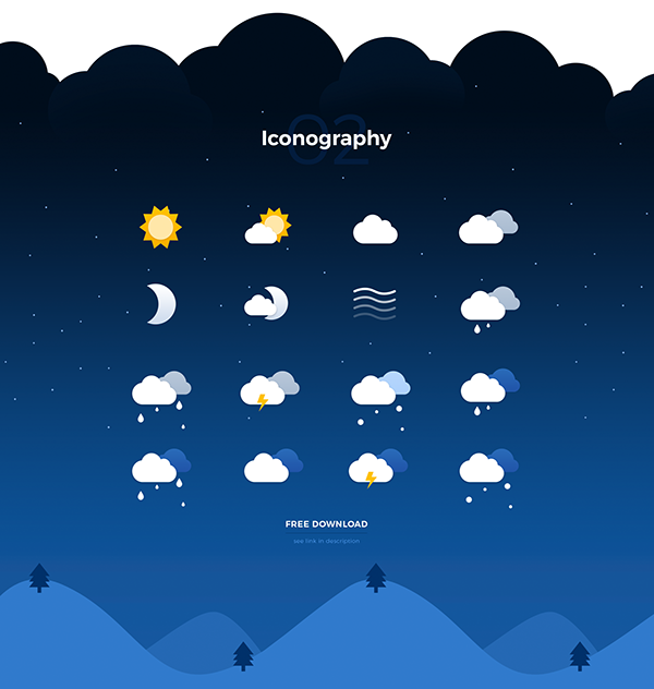 Mobile app android weather calendar freebie