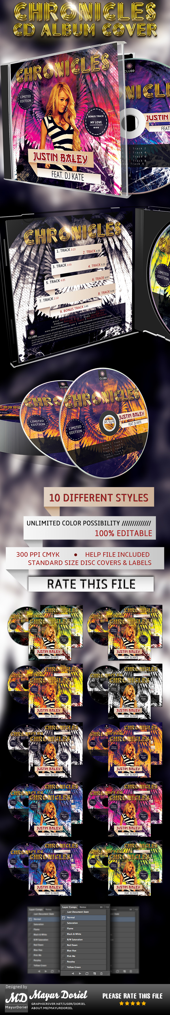 graphicriver chronicles cd cover Album compactdisc Label abstract