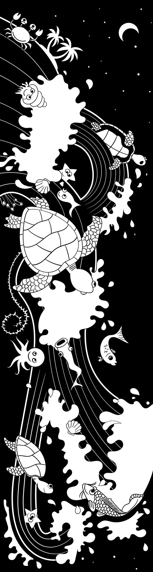 cutoutthedarkness2014 COTD panasonic sea paper cutout Turtles  luminary zoo