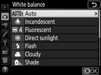 white balance presets