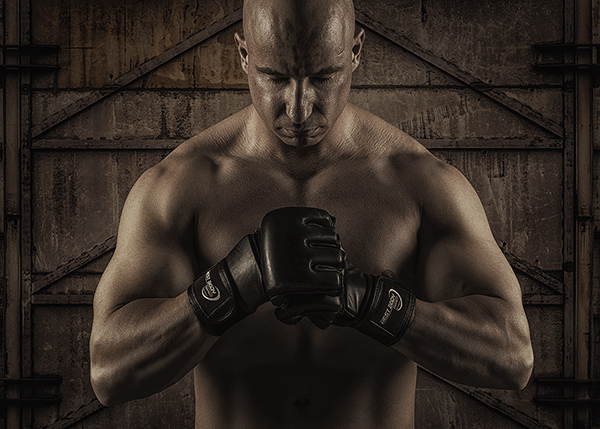 dico dico-portrait composing photoshop Fighter man muscles