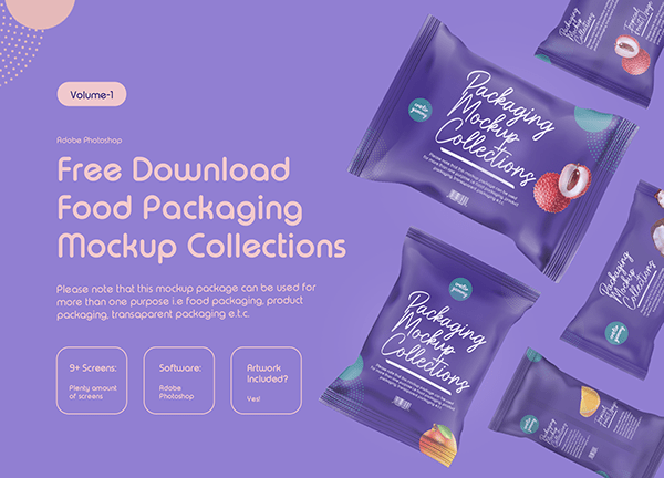 Food Packaging Mockup Collections Free Download-Volume1