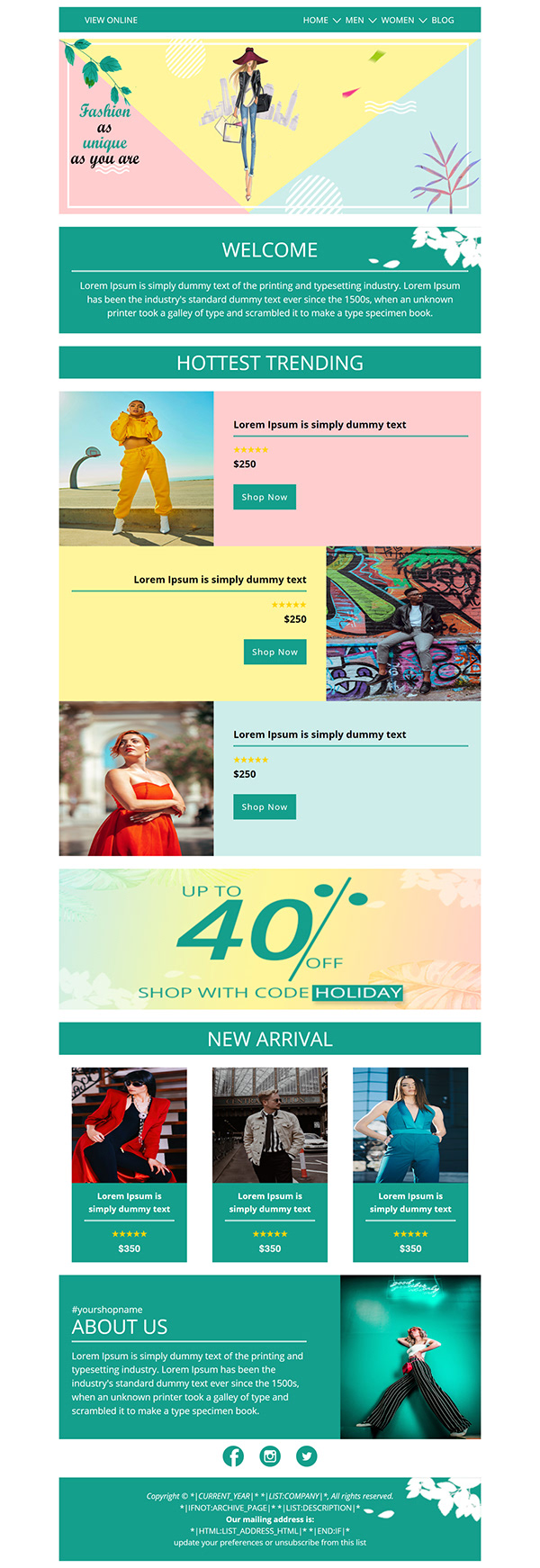 Ecommerce Email Template | Email Newsletter | Mailchimp