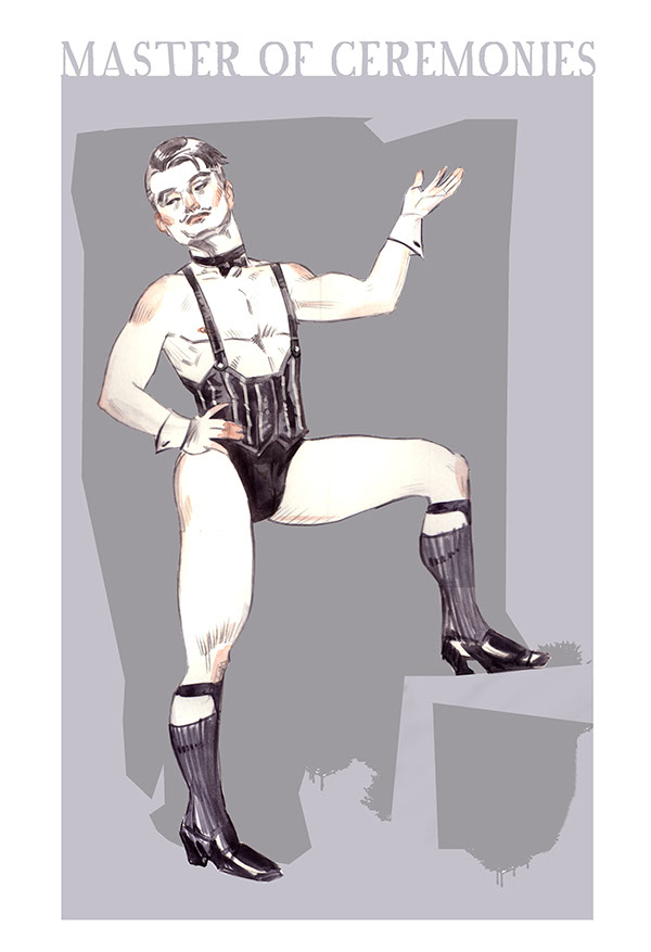 Costume Illustration costume Theatre cabaret broadway Mike Humphries senior project Spring 2010 german expressionism