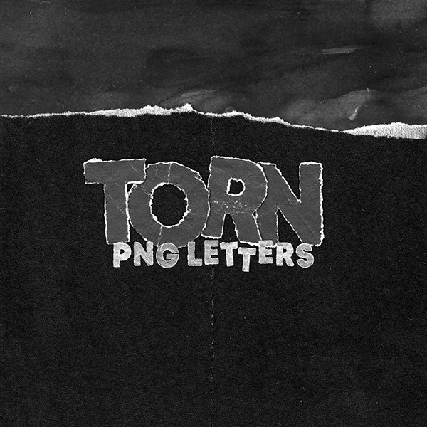 TORN PAPER PNG LETTERS PACK retro for Y2K Halloween