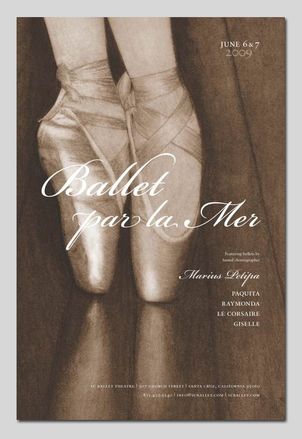 Adobe Portfolio Charcoal Drawing balet poster brochure
