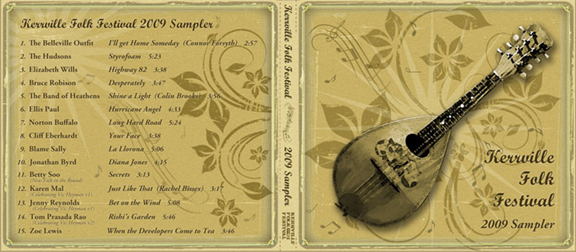 Country Music CD design new western professional cd design gary williams music therese spina designer kerrville folk festival sampler 2010 2009 It can be this way always mandolin front Gary williams Florin Sanchez Lee Green