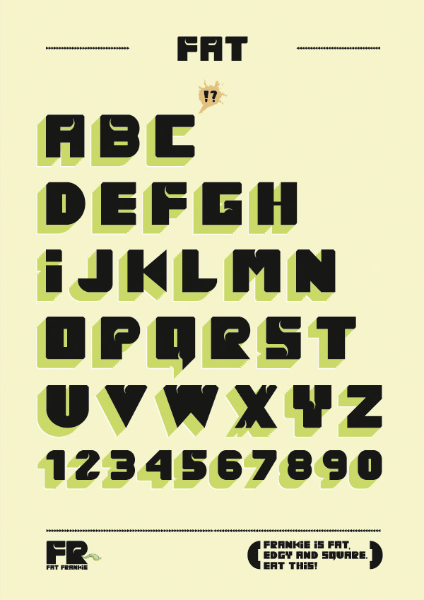 fat uppercase thin Typeface frankie free