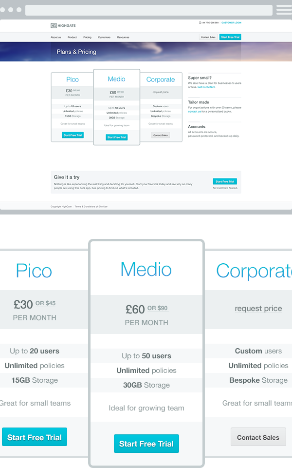 app metro flat UI ux clean modern corporate presentation Pricing table procedure management