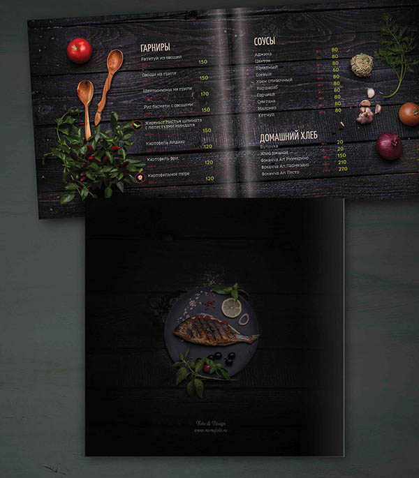 Design menu for restaurant Moscow