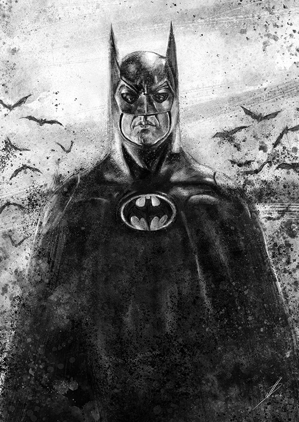 Batman (Burton/Keaton) tribute illustration