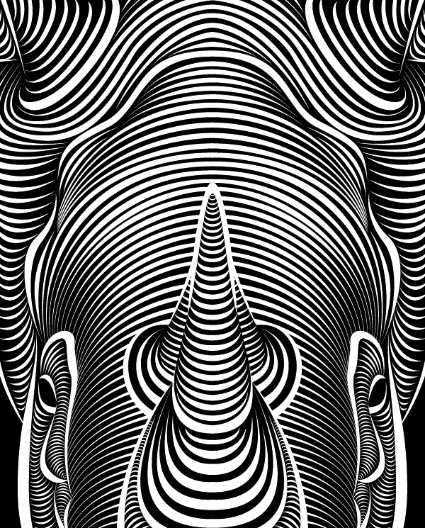 animal animals black White draw vecto vector Vectorial curves wild jungle Computer image Montreal