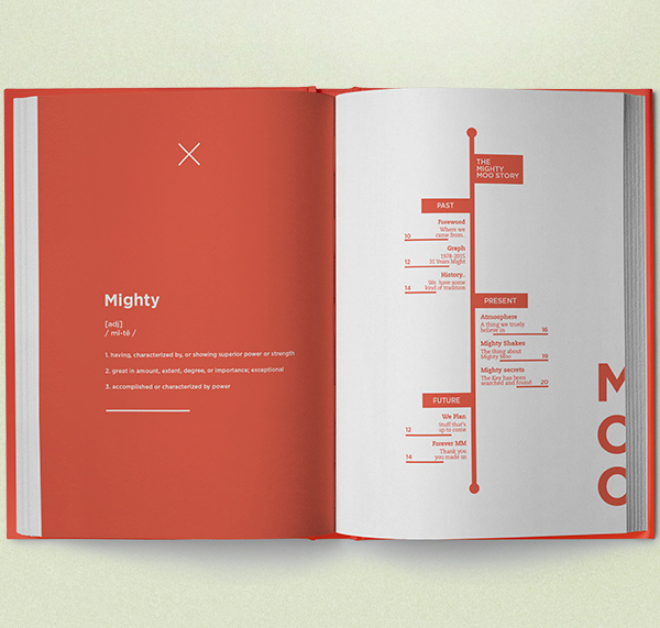 mighty moo milkbar milk concept logo editorial book Website 3d design bottles