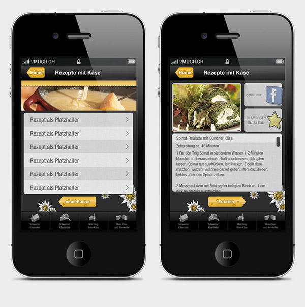 iphone android app screen iPad apple google Cheese swiss Switzerland wine Food 