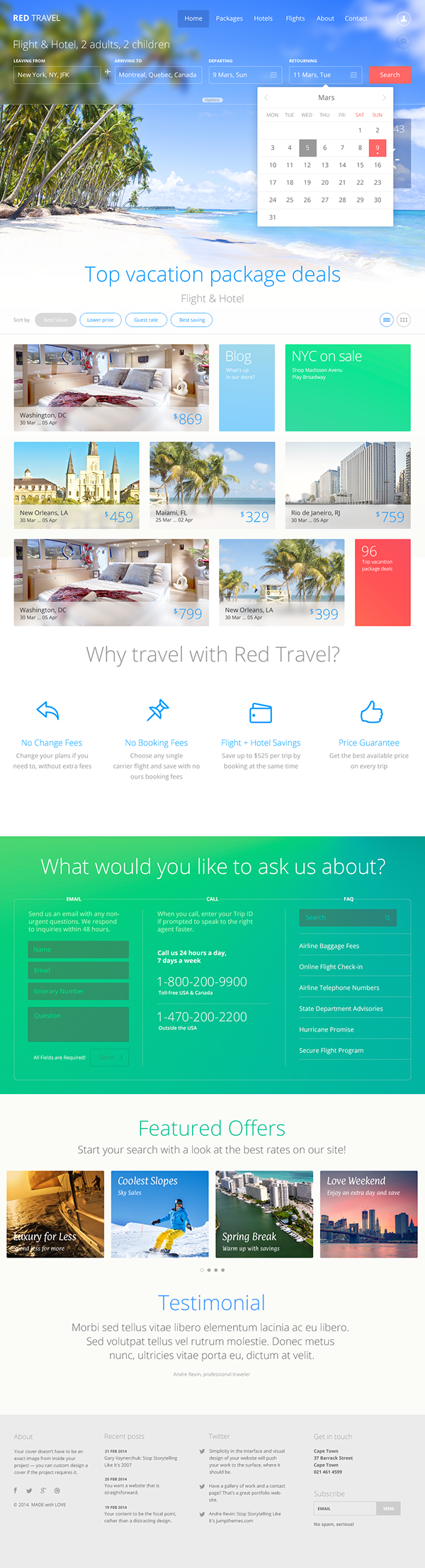 Red Travel psd template travel agency