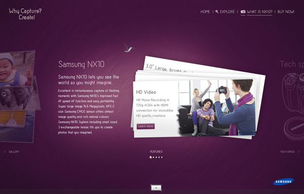 Samsung samsung nx10 nx10 Martin Klausen concept campaign Flash 2010 Website pitch