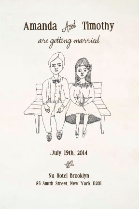 wedding invitations linearts wedding couple vintage card